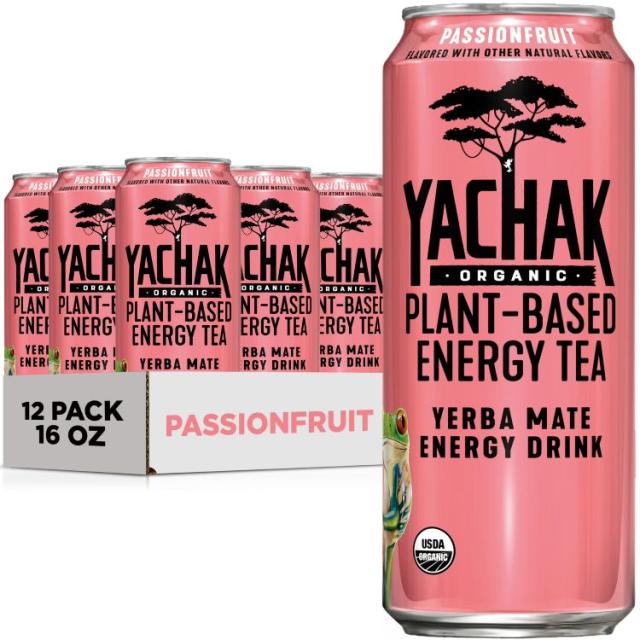 お取り寄せ ヤチャック マテ茶 エナジードリンク パッションフルーツ 473ml 12缶パック Yachak Yerba Mate Energy Drink, Passionfruit, 16 fl oz, 12 Pack Cans