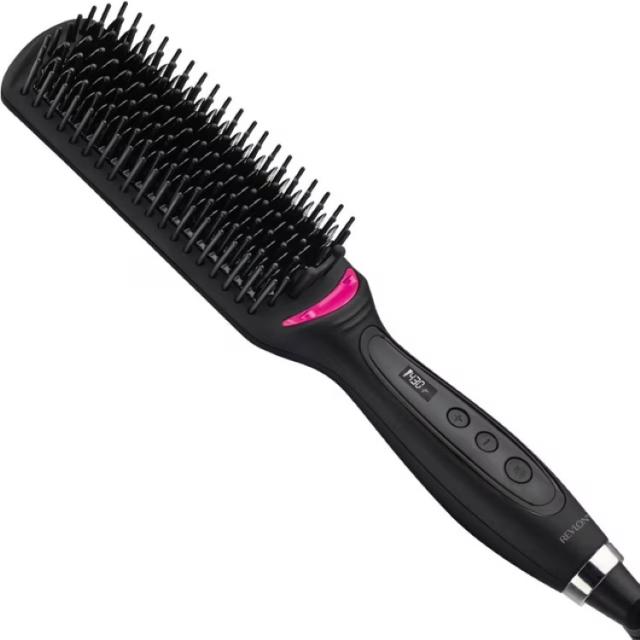 お取り寄せ レブロン エクストラロング セラミック ストレートブラシ イオンテクノロジー搭載 ブラック Revlon Extra Long 4-1/2inch Ceramic Hair Straightening Brush with Ionic Technology, Black
