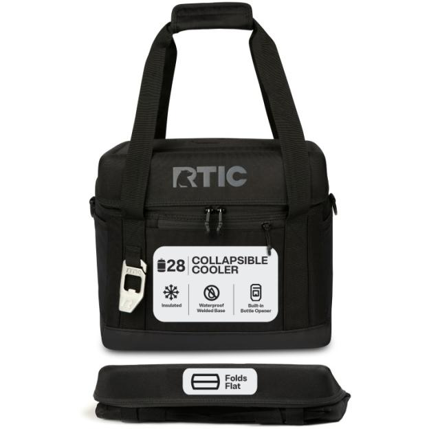 お取り寄せ アールティック 折りたたみソフトクーラー ボトルオープナー付き 約26L 28缶収納 ブラック RTIC 28-Can, 27 Qt, Collapsible Soft Cooler with Bottle Opener, Black