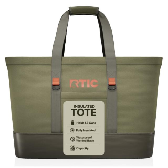 お取り寄せ アールティック 保冷トートバッグ 漏れにくい内装 約35L 58缶収納 オリーブ RTIC 58-Can, 35 Ltr, Insulated Tote Bag, Cooler Bag with Leak-Free Interior, Olive