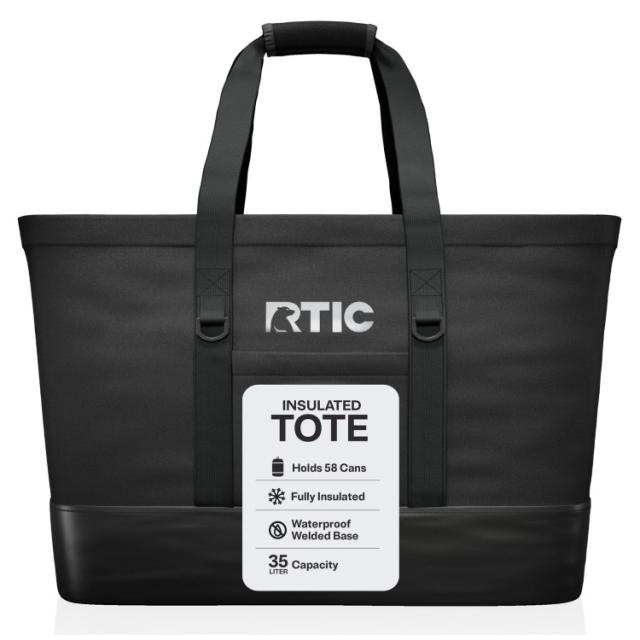 お取り寄せ アールティック 保冷トートバッグ 漏れにくい内装 約35L 58缶収納 ブラック RTIC 58-Can, 35 Ltr, Insulated Tote Bag, Cooler Bag with Leak-Free Interior, Black