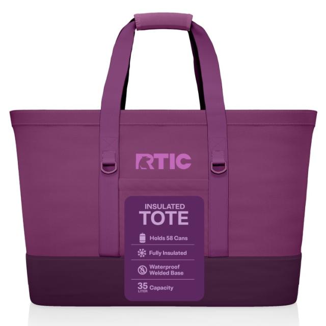 お取り寄せ アールティック 保冷トートバッグ 漏れにくい内装 約35L 58缶収納 ベリージャム RTIC 58-Can, 35 Ltr, Insulated Tote Bag, Cooler Bag with Leak-Free Interior, Berry Jam