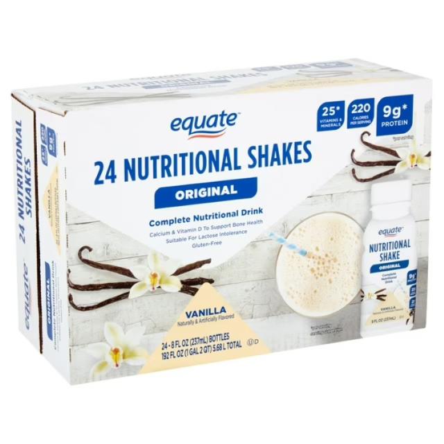 お取り寄せ エクエート オリジナル ミールリプレイスメント ニュートリショナルシェイク バニラ 237mL 24本 Equate Original Meal Replacement Nutritional Shakes, Vanilla, 8 fl oz, 24 Count