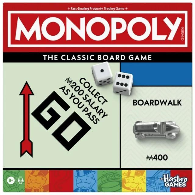 お取り寄せ モノポリー クラシック ボードゲーム 収納トレイ付き 大型トークン仕様 8歳以上 Monopoly Board Game, Classic Game with Storage Tray and Larger Tokens, Family Games