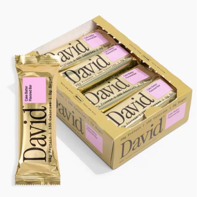お取り寄せ デビッド ハイプロテインバー ケーキバッター たんぱく質28g 12本入 David High Protein Bars, Cake Batter - 28g Protein - 12ct