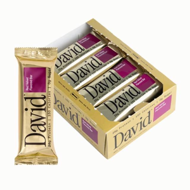 お取り寄せ デビッド ハイプロテインバー レッドベルベット たんぱく質28g 12本入 David High Protein Bars, Red Velvet - 28g Protein - 12ct