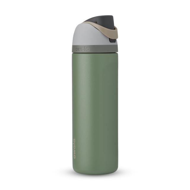 お取り寄せ オワラ フリーシップ ステンレススチール ウォーターボトル 約710mL グリーンハウス Owala FreeSip Stainless Steel Water Bottle, 24oz, Green House
