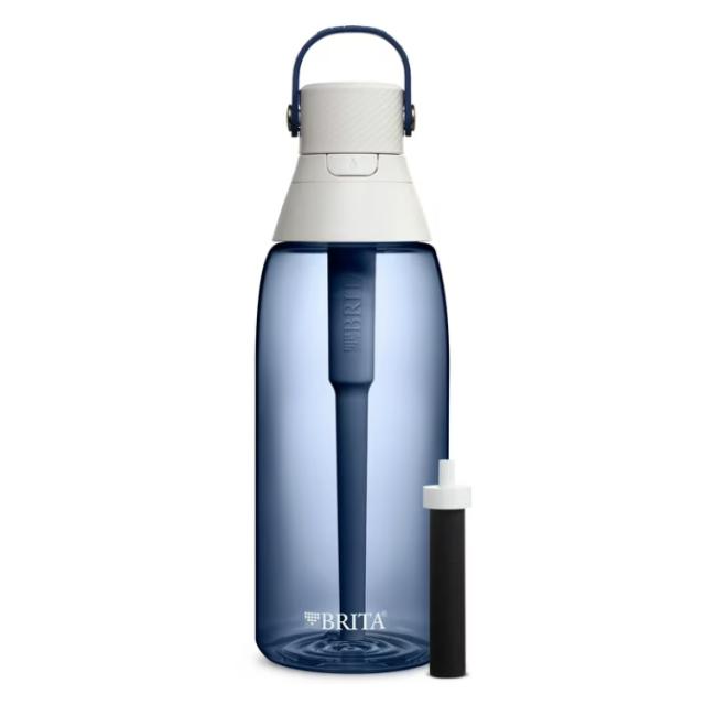 お取り寄せ ブリタ プレミアム プラスチック 浄水ウォーターボトル ナイトスカイ 1.1L ストロー付き Brita 36oz Premium Plastic Filtered Water Bottle, Night Sky, Leak Proof, BPA Free with Straw
