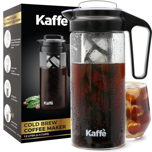 お取り寄せ カフェ コールドブリューコーヒーメーカー 水出しコーヒーポット 1.3L メッシュフィルター付き トライタン製 Kaffe Cold Brew Coffee Maker, 1.3L cold brew pitcher, Cold brew coffee and Tea Brewer