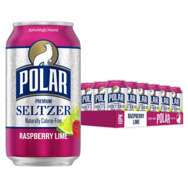お取り寄せ ポーラー プレミアム セルツァー ラズベリーライム 355ml 18本パック POLAR Premium Seltzer Raspberry Lime 12 fl oz 18 pack 6,105円