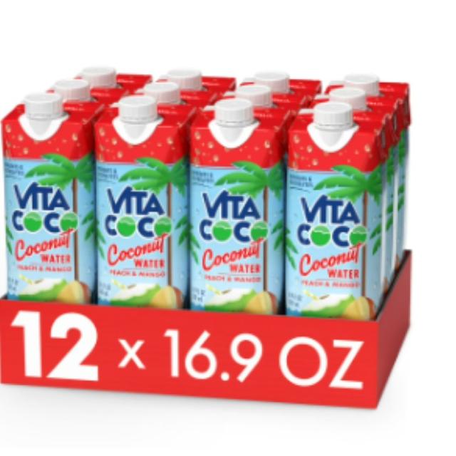 お取り寄せ ビタココ ピーチマンゴー ココナッツウォーター 500ml 12本セット Vita Coco Coconut Water, Peach Mango, 16.9 fl oz Tetra (Pack of 12)
