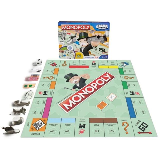 お取り寄せ モノポリー ジャイアントエディション ボードゲーム 6歳以上 Monopoly Board Game Giant Edition Game for Kids Ages 6+