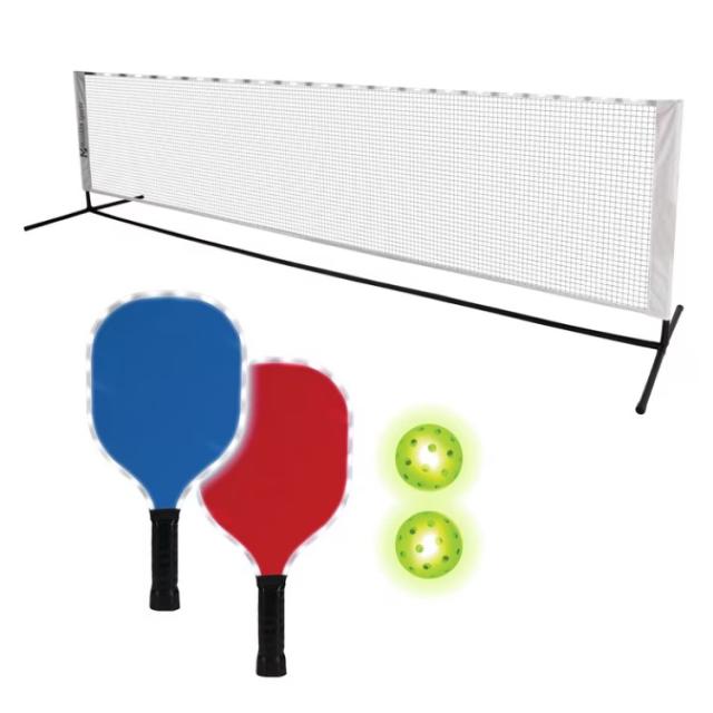 お取り寄せ MinnARK Sports LED ピックルボール ポータブルセット 光るネット・パドル・ボール付き ユニセックス マルチパック MinnARK Sports LED Pickleball Portable Set with Light-Up Net, Paddles, Balls, Unisex