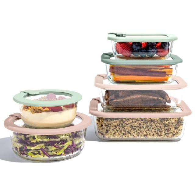 お取り寄せ ベントゴー ガラス製シグネチャー フードストレージ 12点セット デザートセージ Bentgo Glass Signature Glass Food Storage (12-Piece Set) - Desert Sage