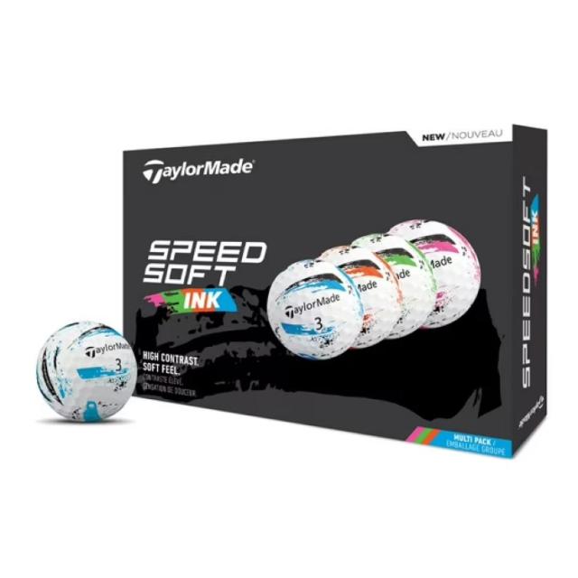 お取り寄せ テーラーメイド スピードソフト インク ゴルフボール 12個入り マルチカラー TaylorMade SpeedSoft Ink 12pk Golf Balls, Multi