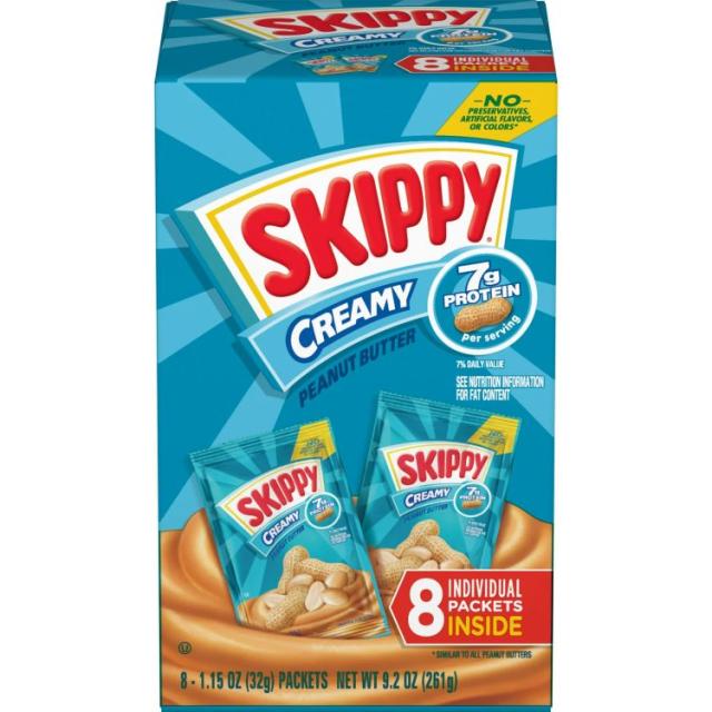 お取り寄せ スキッピー クリーミーピーナッツバター スクイーズパック 32g×64袋 SKIPPY Creamy Peanut Butter Individual Squeeze Packs, 1.15 oz (64 Pouches)