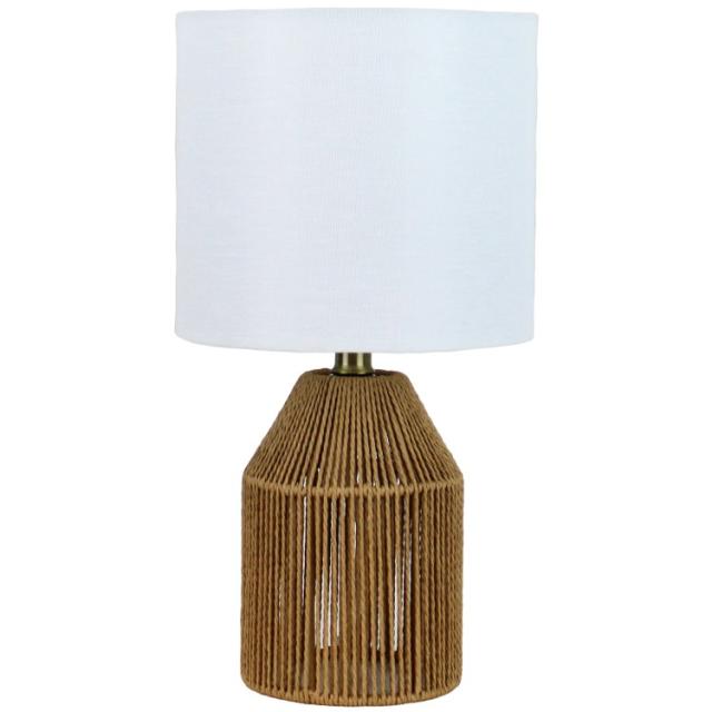 お取り寄せ 【ウォルマートブランド】メインステイズ ロープデザイン テーブルランプ 約41cm Mainstays Natural Rope Table Lamp, 16inchH