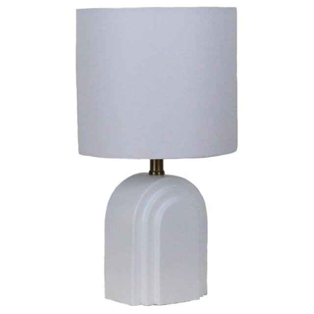 お取り寄せ 【ウォルマートブランド】メインステイズ マットホワイト レジン テーブルランプ 約41cm Mainstays Matte White Resin Arch Table Lamp, 16inchH