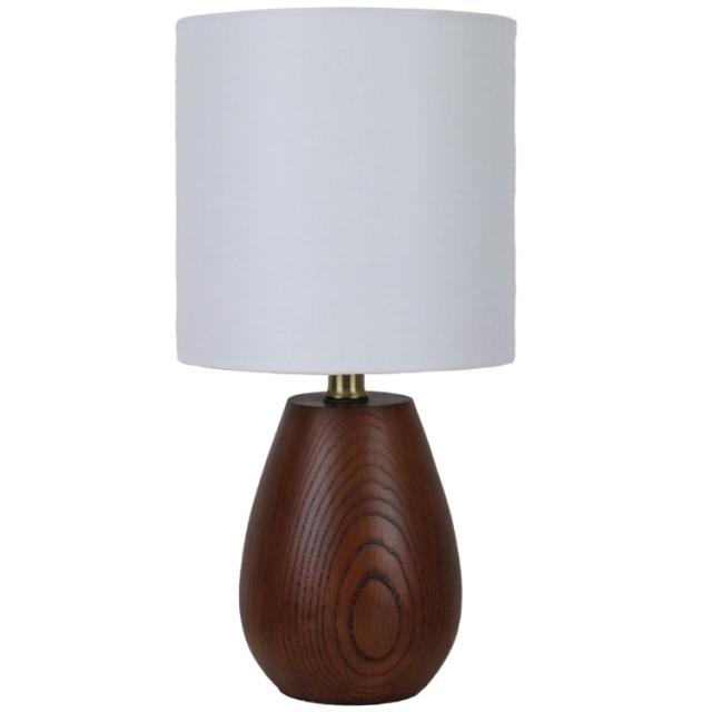 お取り寄せ 【ウォルマートブランド】メインステイズ ウッド調 テーブルランプ 約41cm ウォルナット 16inch Mainstays Walnut Wood-Look Rounded Table Lamp
