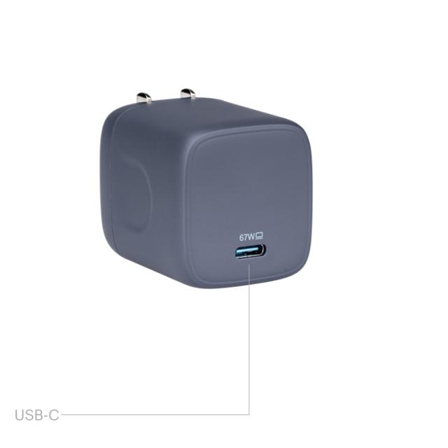 お取り寄せ オン ノートPC用充電器 GaN 67W グレー onn GAN 67W Laptop Charger with 1 USB-C Port, Compatible for Apple,Dell,HP,Asus,Acer,Len