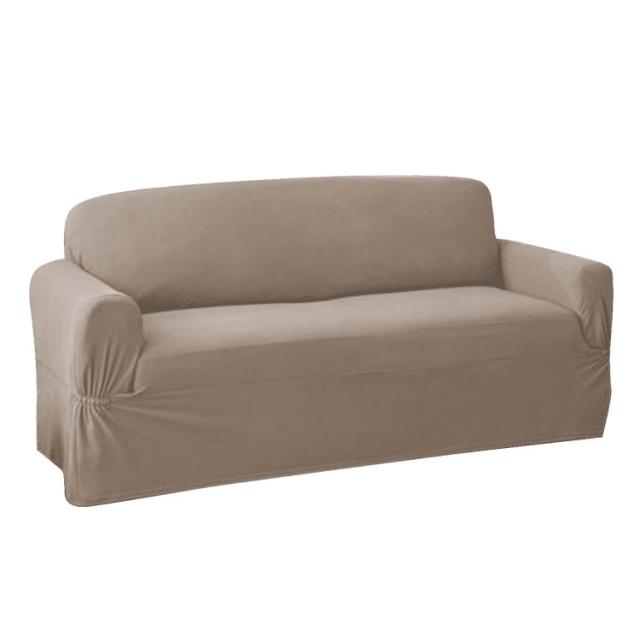 お取り寄せ 【ウォルマートブランド】メインステイズ ストレッチラブシート用ソファカバー サンド Mainstays Pixel 1-Piece Stretch Loveseat Slipcover, Sand