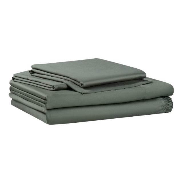 お取り寄せ オールスウェル テンセルベッドシーツセット 4点 クイーンサイズ Allswell 4-Piece Soft &amp; Silky Serenity 100% TENCEL Bed Sheets Set, Flagstone, Queen