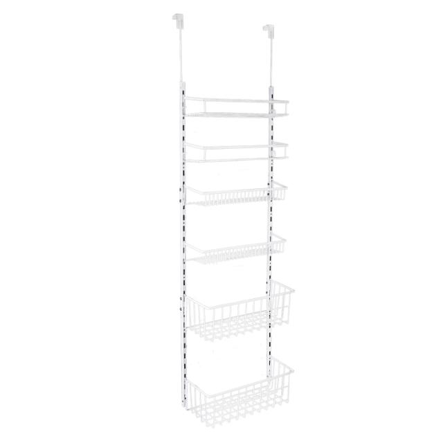 お取り寄せ 【ウォルマートブランド】メインステイズ ドア掛け収納ラック 6段 ホワイト Mainstays Powder Coated Metal Over the Door Rack Organizer, 6 Tier Adjustable Shelves, W
