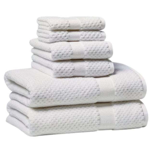 お取り寄せ 【ウォルマートブランド】ベターホームズ＆ガーデンズ タオルセット 6点セット ホワイト Better Homes &amp; Gardens Signature Soft Cotton Popcorn Textured 6 Piece Bath Towel Set,Arc