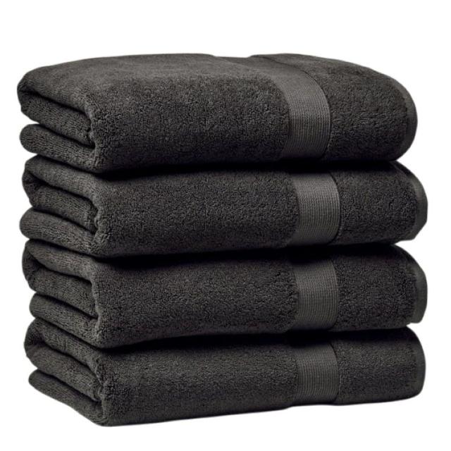 お取り寄せ 【ウォルマートブランド】ベターホームズ＆ガーデンズ タオルセット 4点セット ブラック Better Homes &amp; Gardens Signature Soft Solid Cotton 4 Piece Bath Bath Towel Set,Rich Black