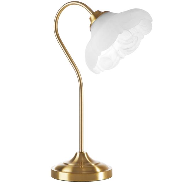 お取り寄せ ビューティフル バイ ドリュー・バリモア テーブルランプ ゴールド ガラスシェード 約48cm Beautiful Gold Metal Table Lamp Glass Shade 19in Drew Barrymore