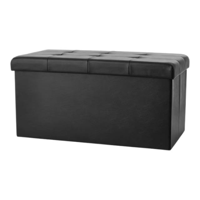 お取り寄せ 【ウォルマートブランド】メインステイズ 折りたたみ収納オットマン 約76cm ブラック Mainstays 30inch Collapsible Storage Ottoman, Black