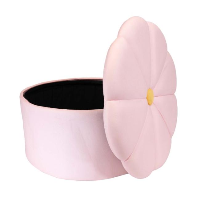お取り寄せ 【ウォルマートブランド】メインステイズ キッズ ピンクデイジー収納オットマン Mainstays Kids Pink Daisy Ottoman with Hidden Storage
