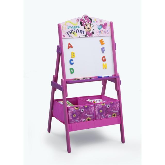 お取り寄せ ディズニー ミニーマウス アクティビティイーゼル 収納付き Disney Minnie Mouse Activity Easel with Storage by Delta Children