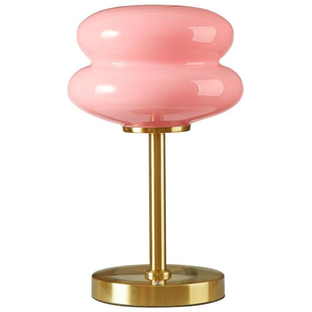 お取り寄せ 【ウォルマートブランド】メインステイズ ダブルバブル ガラステーブルランプ 約32cm ピンク Mainstays Pink Double Bubble Glass Table Lamp, 12.4inch H