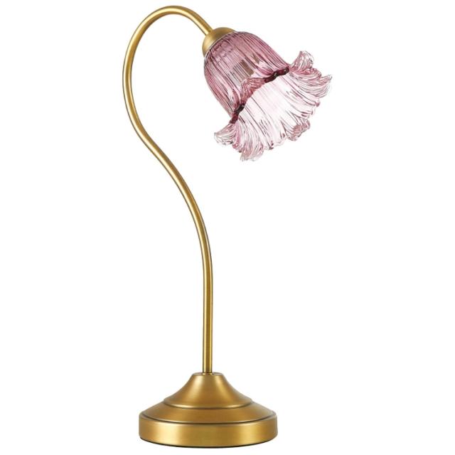 お取り寄せ ビューティフル バイ ドリュー・バリモア デスクランプ ガラス ローズ 約51cm Beautiful Glass Desk Lamp Vintage Rose 20in Drew Barrymore