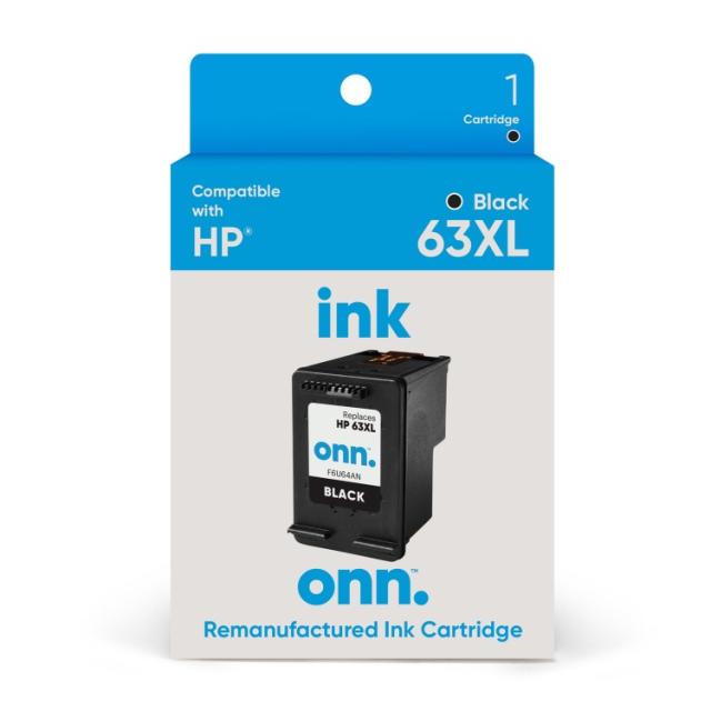 お取り寄せ オン HP63XL再生インクカートリッジ ブラック onn HP 63XL Printer Ink Cartridge, Black (Remanufactured)