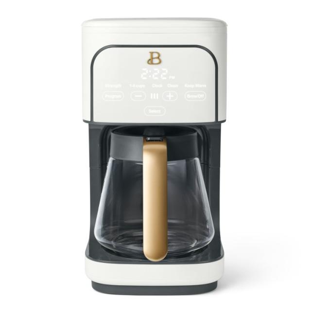 お取り寄せ ビューティフル バイ ドリュー・バリモア コーヒーメーカー 12カップ プログラム式 ホワイトアイシング Beautiful 12 Cup Programmable Coffee Maker, White Icing by Drew Barrymore