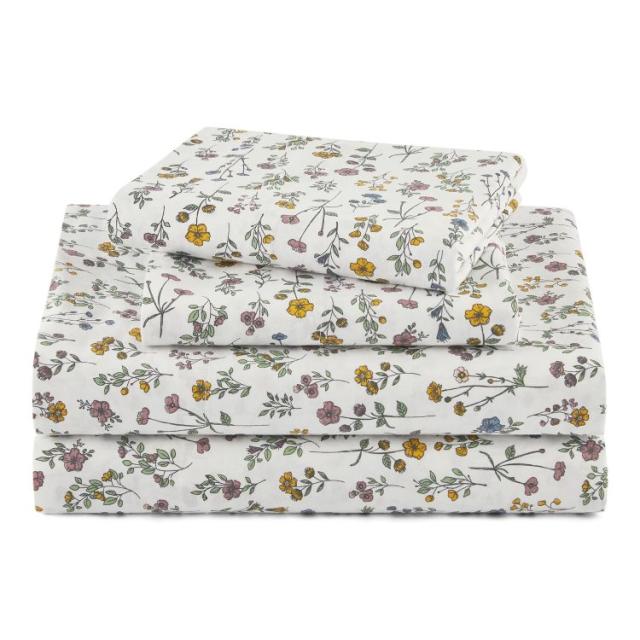 お取り寄せ ビューティフル バイ ドリュー・バリモア シーツセット4点 コットン ホワイト クイーン Beautiful Sheet Set 4-Piece Cotton White Queen Drew Barrymore