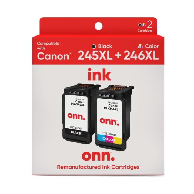 お取り寄せ オン Canon PG245XL CL246XLインクカートリッジ 2個セット ブラック カラー onn Canon PG-245XL/CL-246XL High Yield Inkjet Printer Cartridges, Black and Color, 2 Pack