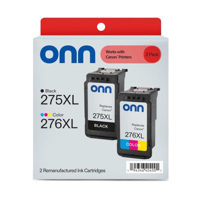 お取り寄せ オン Canon PG275XL CL276XL再生インクカートリッジ 2個セット ブラック カラー ONN Remanufactured Canon PG-275XL/CL-276XL High Yield Black & Color 2-Pack Inkjet Cartridge