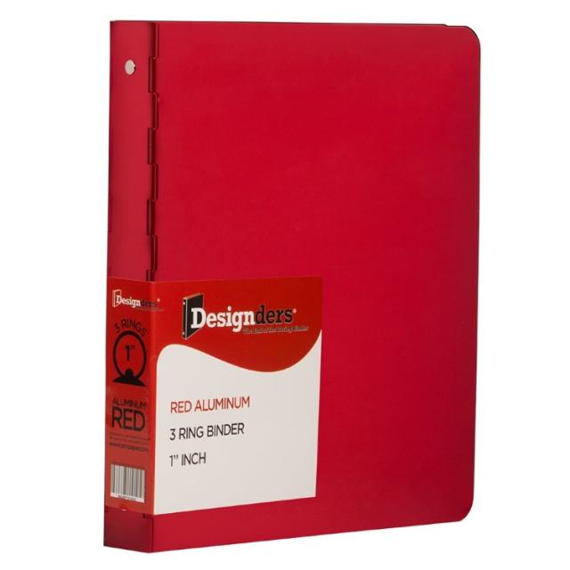 お取り寄せ ジャムペーパー アルミニウムバインダー 1インチ（約2.5cm） レッド JAM Paper Aluminum 1 in Binders, 3 Metal Rings, Red, 1 Pack 9,802円