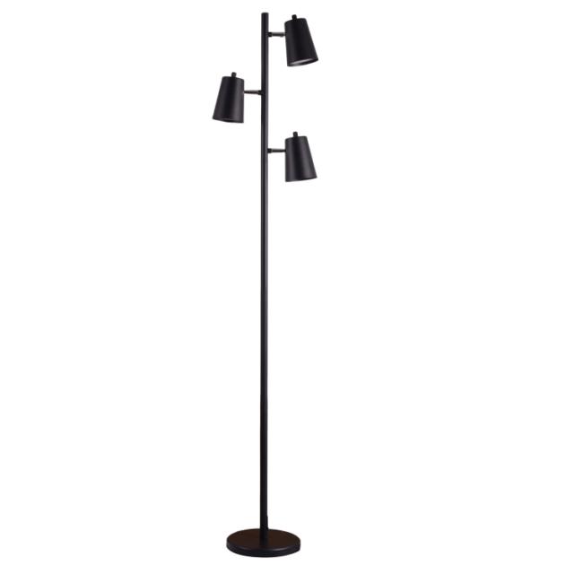 お取り寄せ 【ウォルマートブランド】メインステイズ LEDフロアランプ 約158cm 3灯調整式 マットブラック Mainstays 62.2 Inch LED Floor Lamp with 3 Adjustable Lights, Matte Black Finish