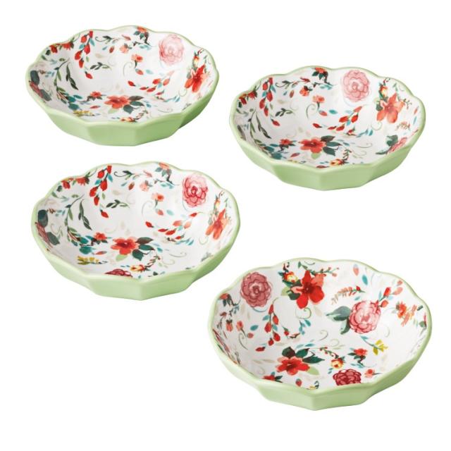 お取り寄せ パイオニアウーマン パスタボウルセット 4点 グリーン The Pioneer Woman Painted Meadow Green 4-Piece Ceramic Pasta Bowl Set 6,944円