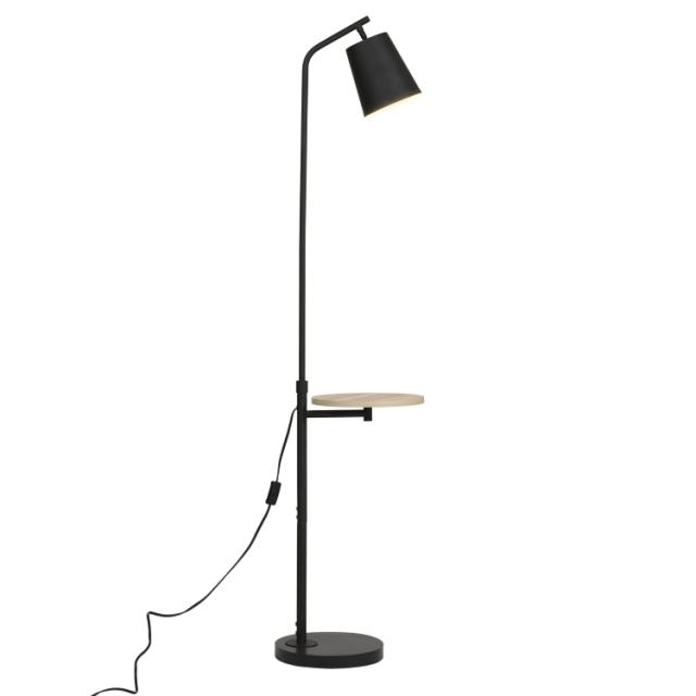 お取り寄せ 【ウォルマートブランド】メインステイズ 調整式ヘッドフロアランプ 約165cm ブラック Mainstays 65inch Modern Adjustable Head Matte Black Floor Lamp with Black Conical