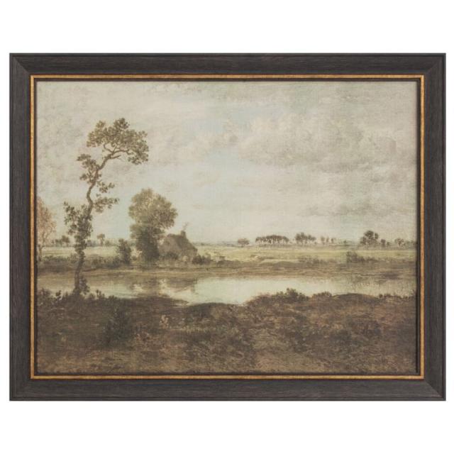 お取り寄せ マイテキサスハウス フレームアート ボート風景 約71×56cm My Texas House Landscape with Boatman Framed Wall Art 28x22