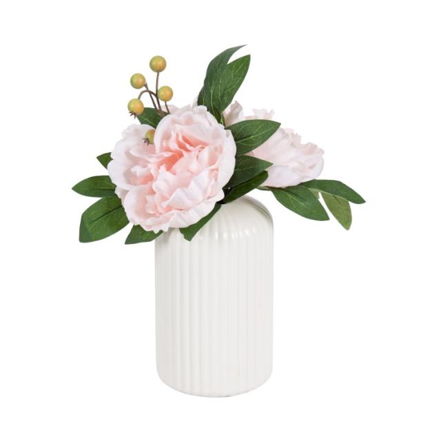 お取り寄せ 【ウォルマートブランド】ベターホームズ＆ガーデンズ ピオニー花瓶 ミディアム ピンク Better Homes &amp; Gardens Peony Medium Vase - Pink