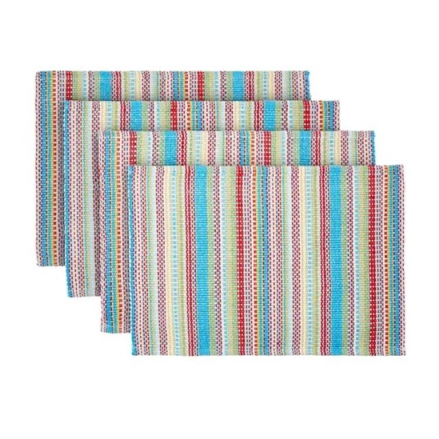 お取り寄せ パイオニアウーマン テーブルセット 13点 マルチカラー The Pioneer Woman Chunky Stripe Placemat, Table Runner, Napkin, and Napkin Ring Set