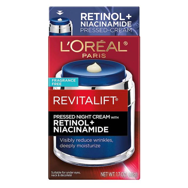 【お取り寄せ商品】ロレアルパリ リバイタリフト プレスド ナイトクリーム 48g (1.7oz) L'Oreal Paris Revitalift Pressed Night Moisturizer スキンケア 保湿クリーム レチノール ナイアシンアミド ヒアルロン酸