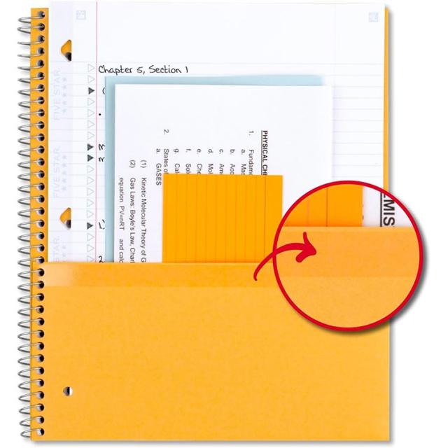 ファイブスター スパイラルノート カレッジ罫線入り 100シート 6冊セット アソートカラー Five Star Spiral Notebooks College Ruled Paper 1教科 学校 学生 勉強 アプリ_5