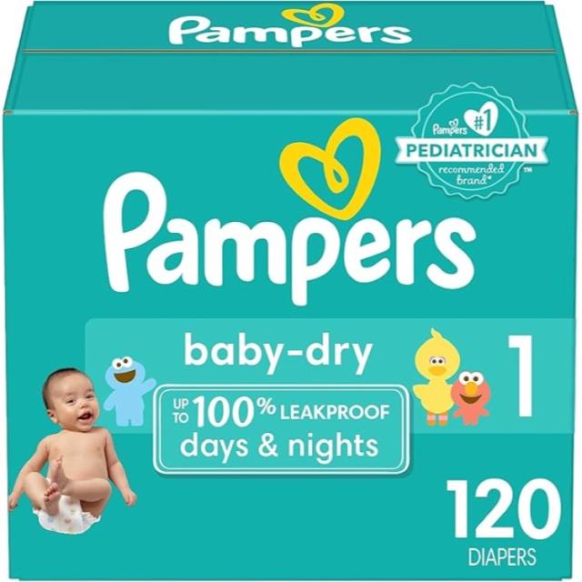【お取り寄せ商品】パンパース ドライおむつ サイズ1（3.5kg-6.5kg用）120枚 Pampers Baby Dry Diapers 120 Count